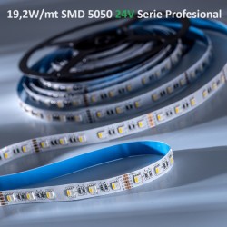 Tira LED Flexible 24V 19,2W/mt 60 Led/mt SMD 5050 IP20 RGBW, Serie Profesional, venta por metros